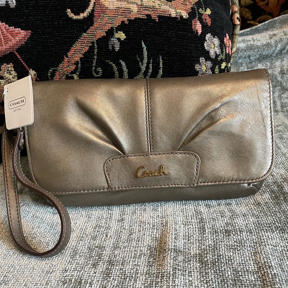 Coach Large Leather Wristlet
